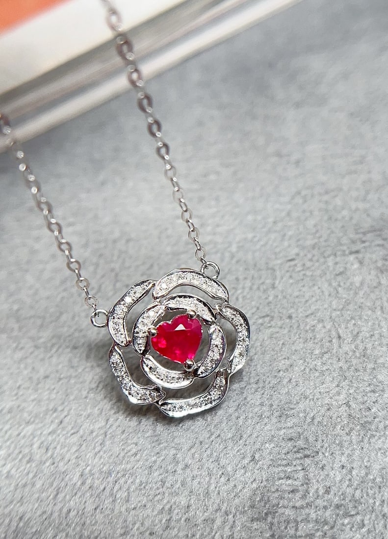 18K Gold Ruby Necklace - 2