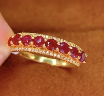 18K Gold Natural Ruby Ring