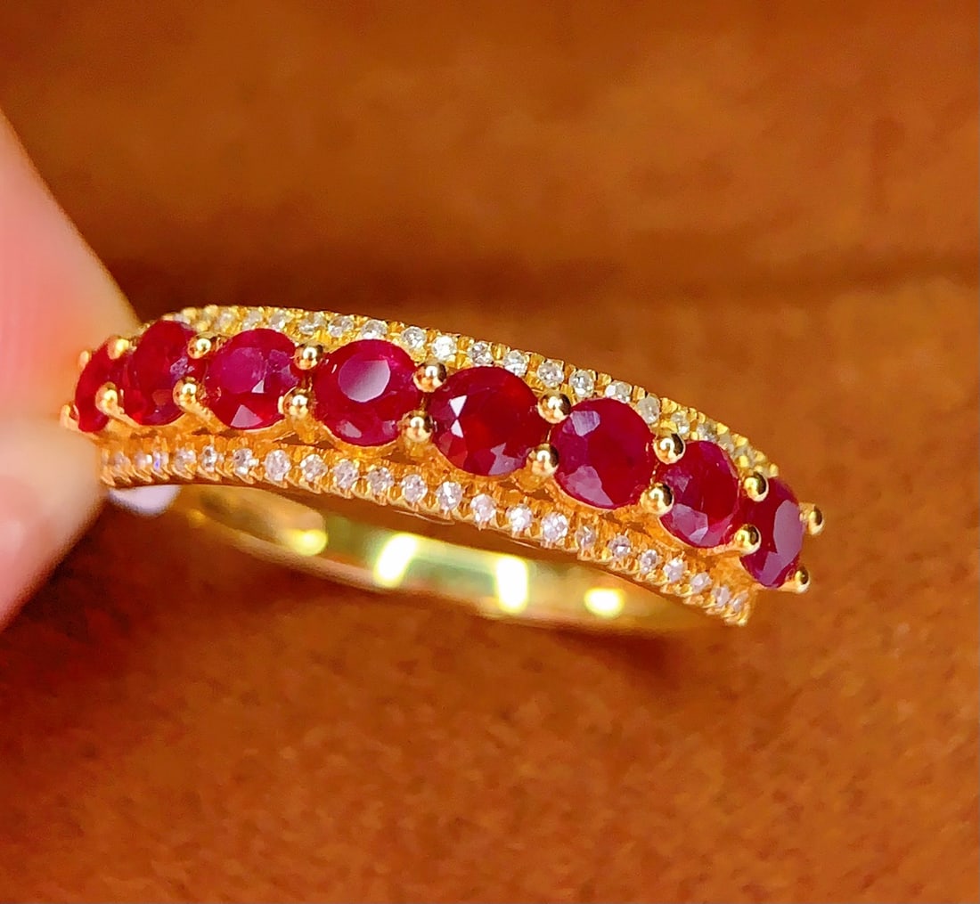 18K Gold Natural Ruby Ring - 2