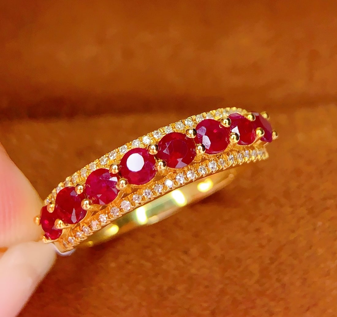 18K Gold Natural Ruby Ring - 3