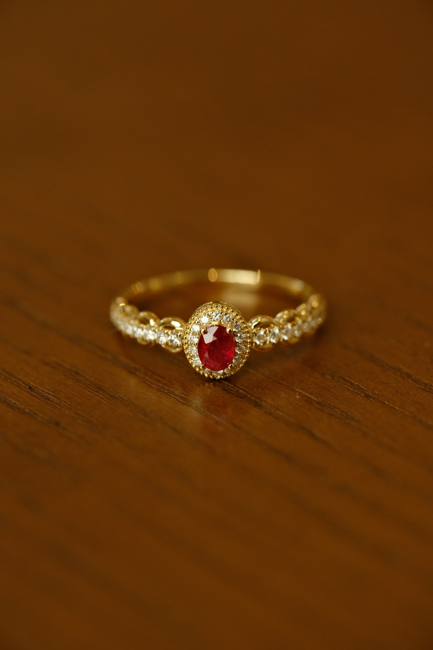 18K Gold Natural Ruby Ring - 2