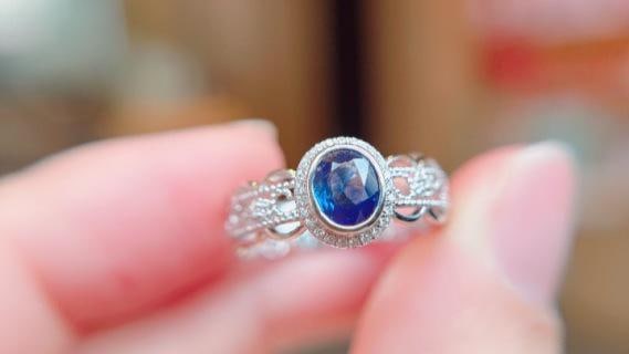 18K Gold Natural Sapphire Ring - 2