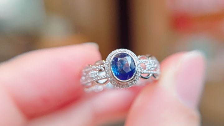 18K Gold Natural Sapphire Ring - 3