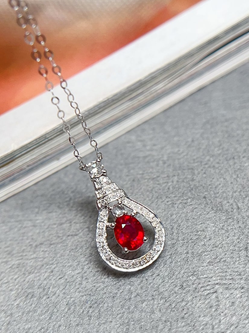 18K Gold Ruby Necklace - 2