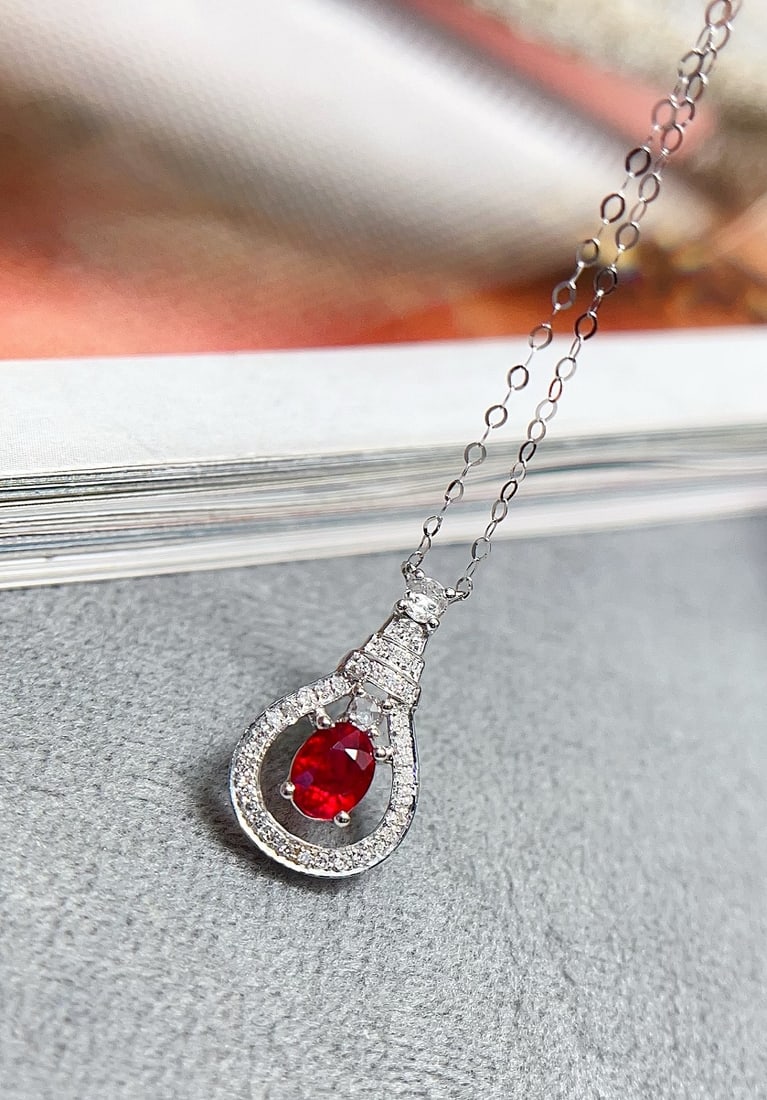 18K Gold Ruby Necklace - 3