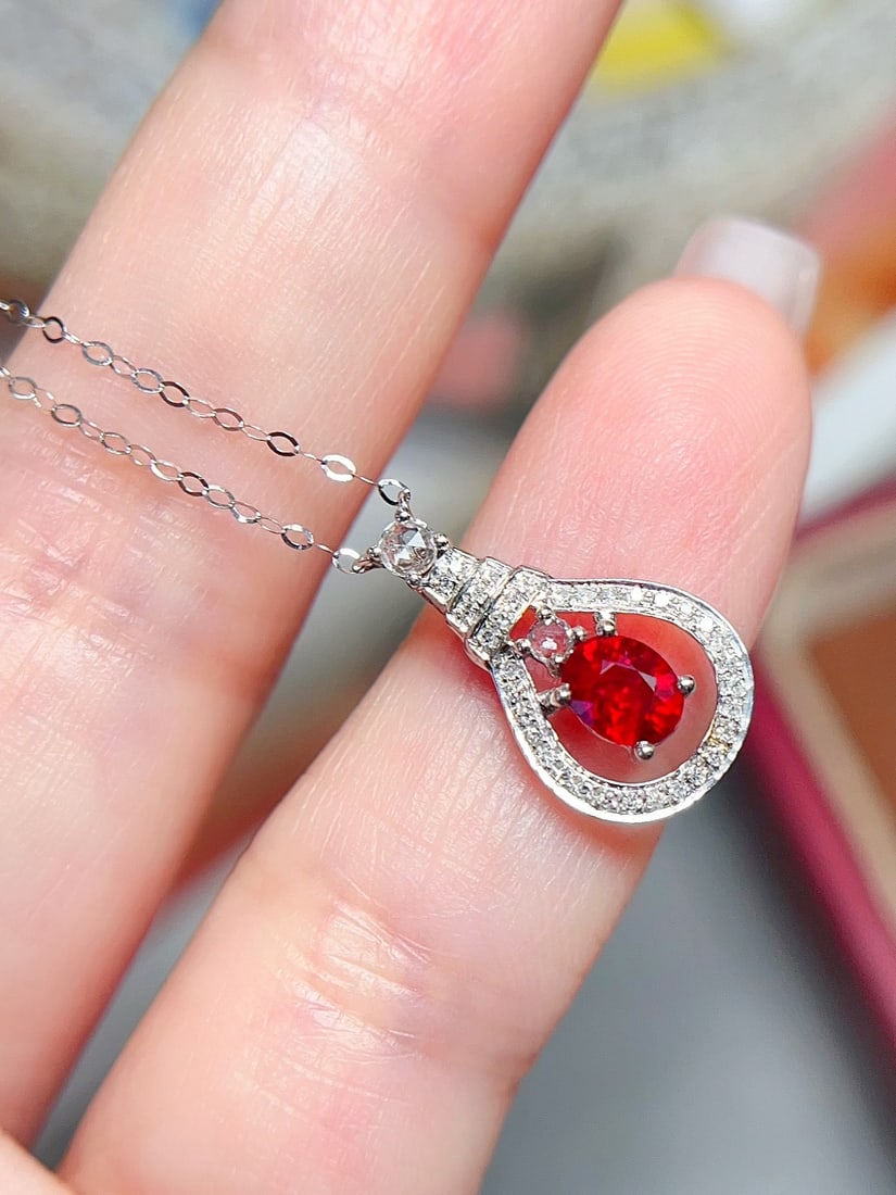 18K Gold Ruby Necklace - 5
