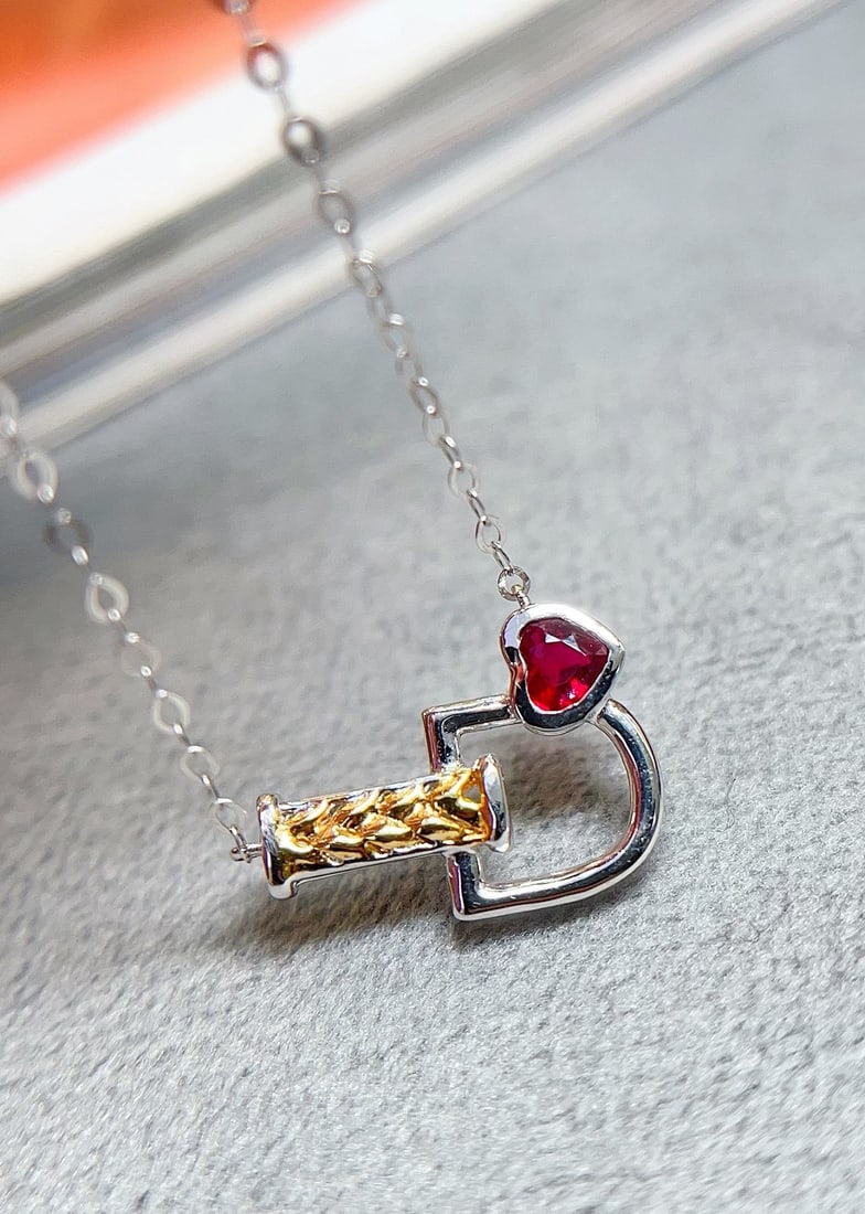 18K Gold Ruby Necklace - 2