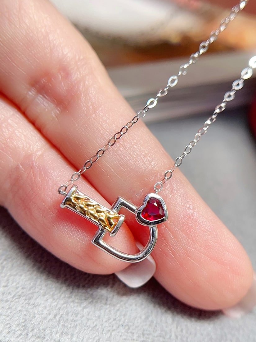 18K Gold Ruby Necklace - 3