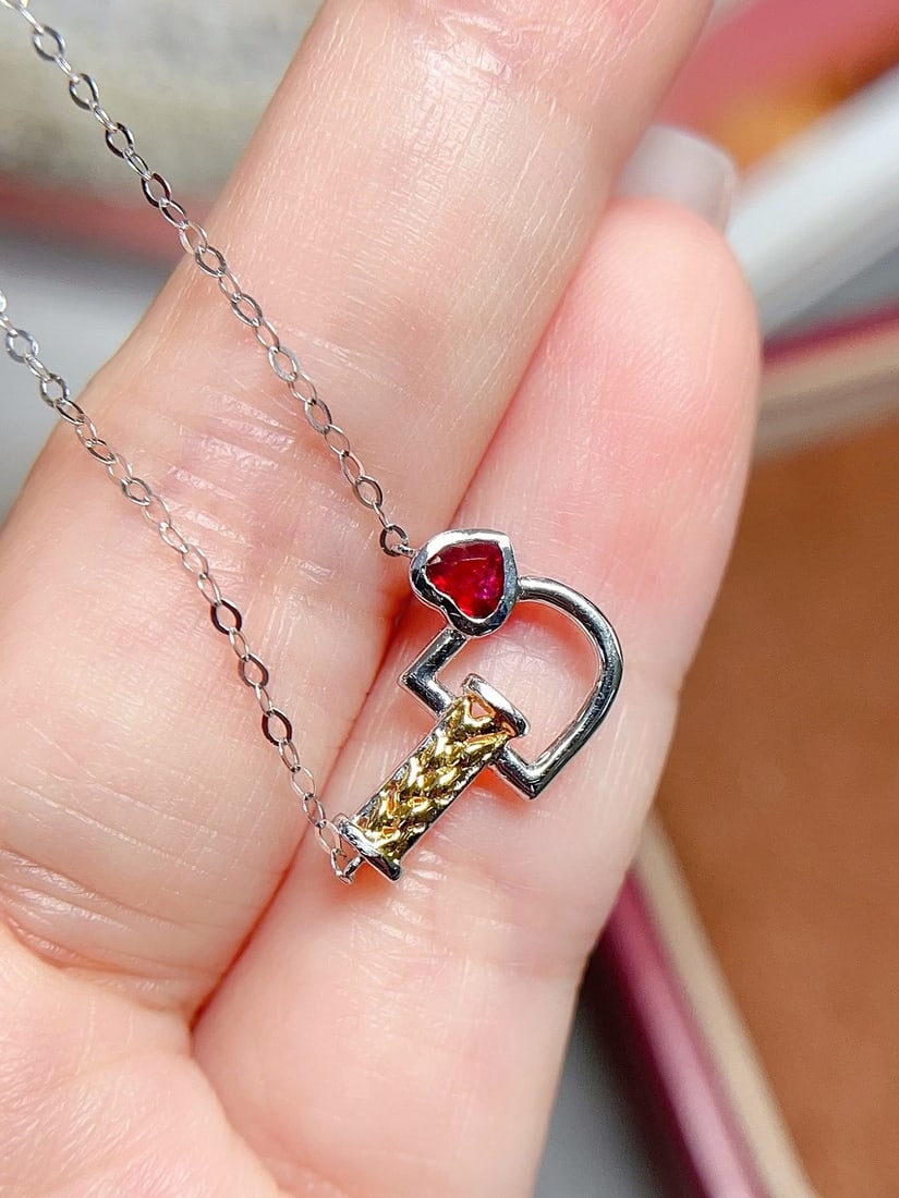 18K Gold Ruby Necklace - 5