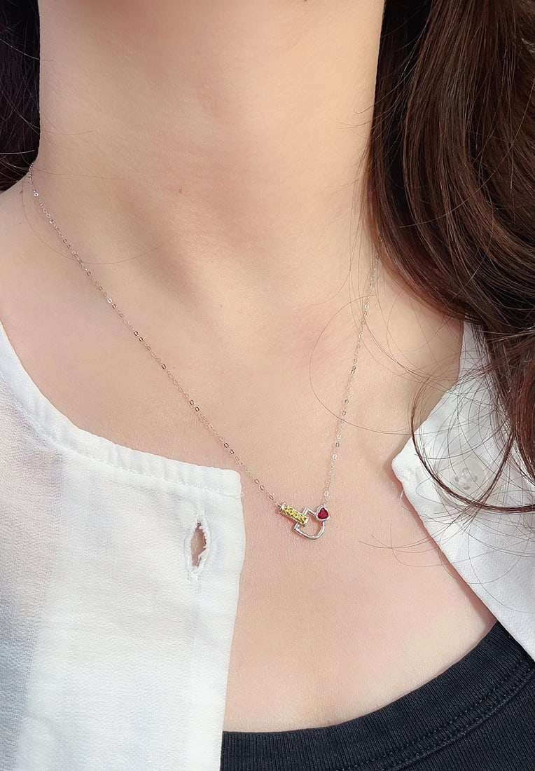 18K Gold Ruby Necklace - 6