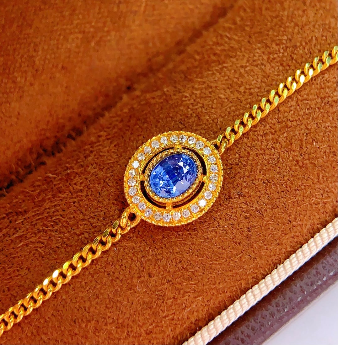 18K Gold Natural Sapphire Bracelet - 2