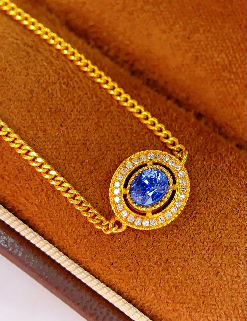 18K Gold Natural Sapphire Bracelet - 4