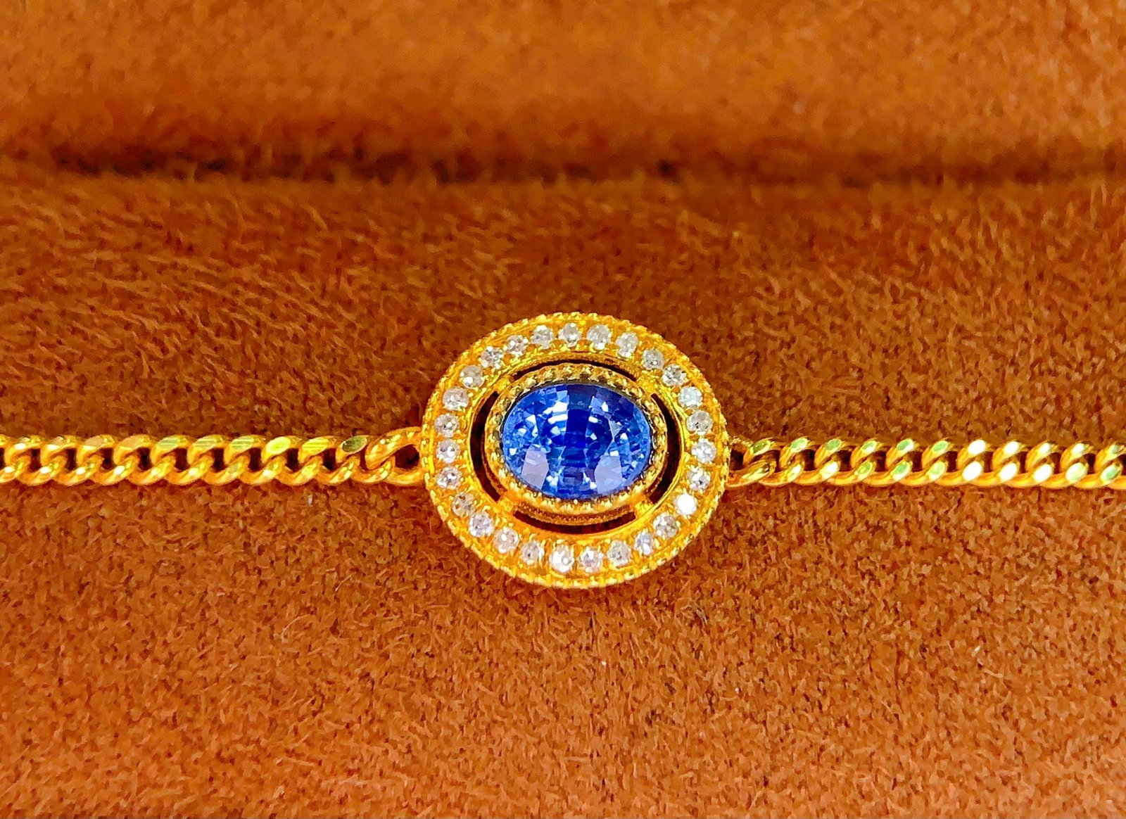 18K Gold Natural Sapphire Bracelet - 5