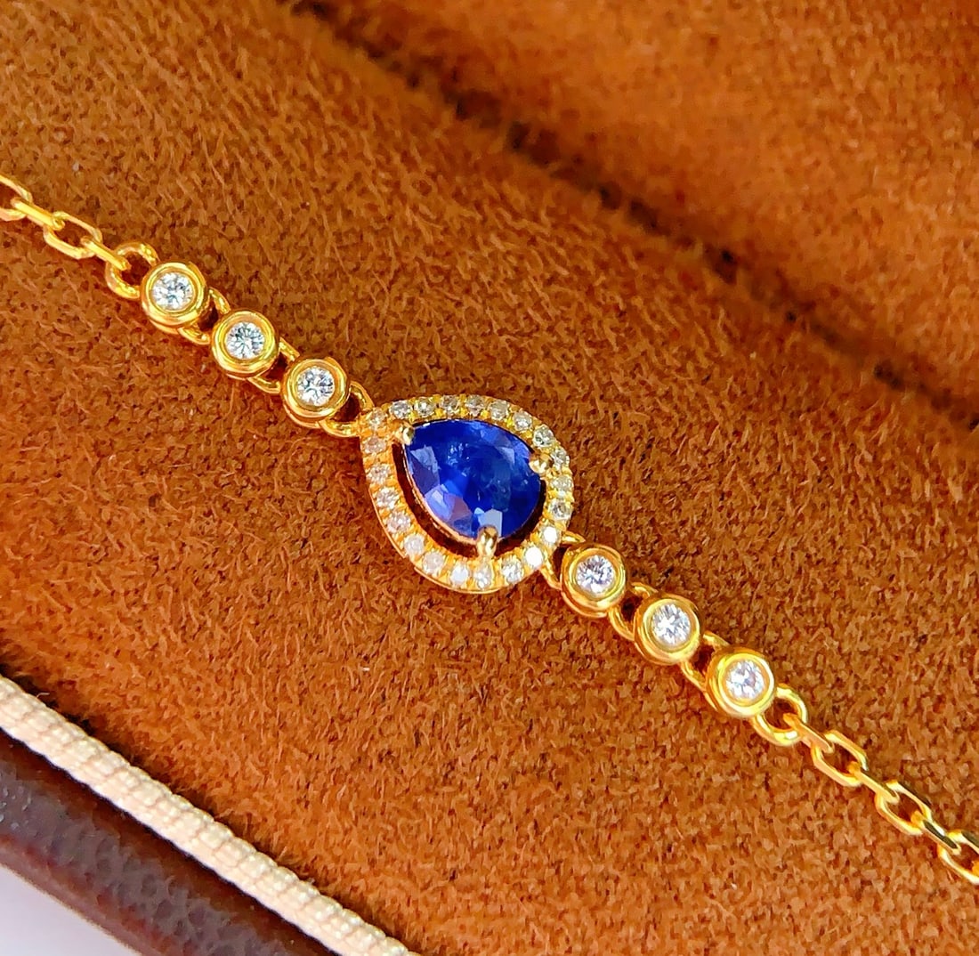 18K Gold Natural Sapphire Bracelet - 2
