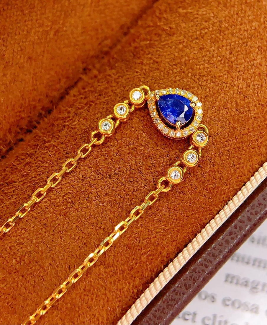 18K Gold Natural Sapphire Bracelet - 3
