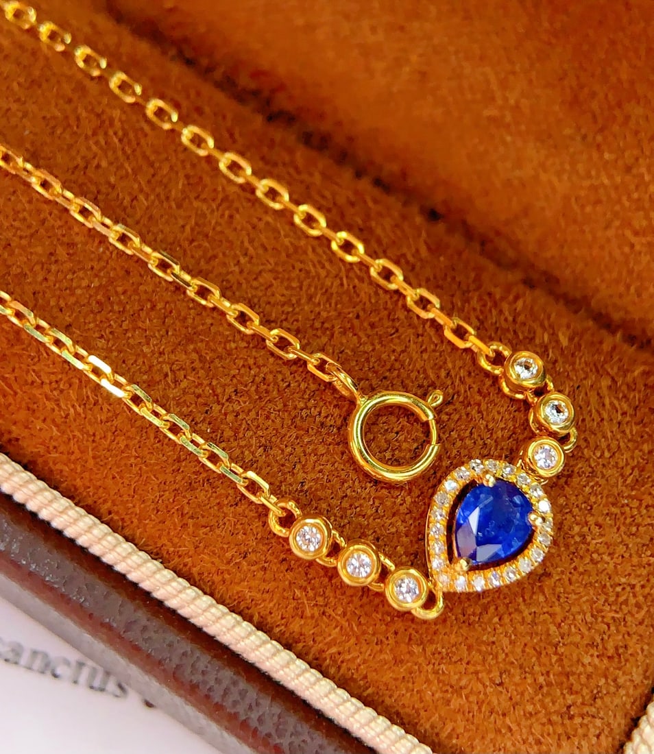 18K Gold Natural Sapphire Bracelet - 5