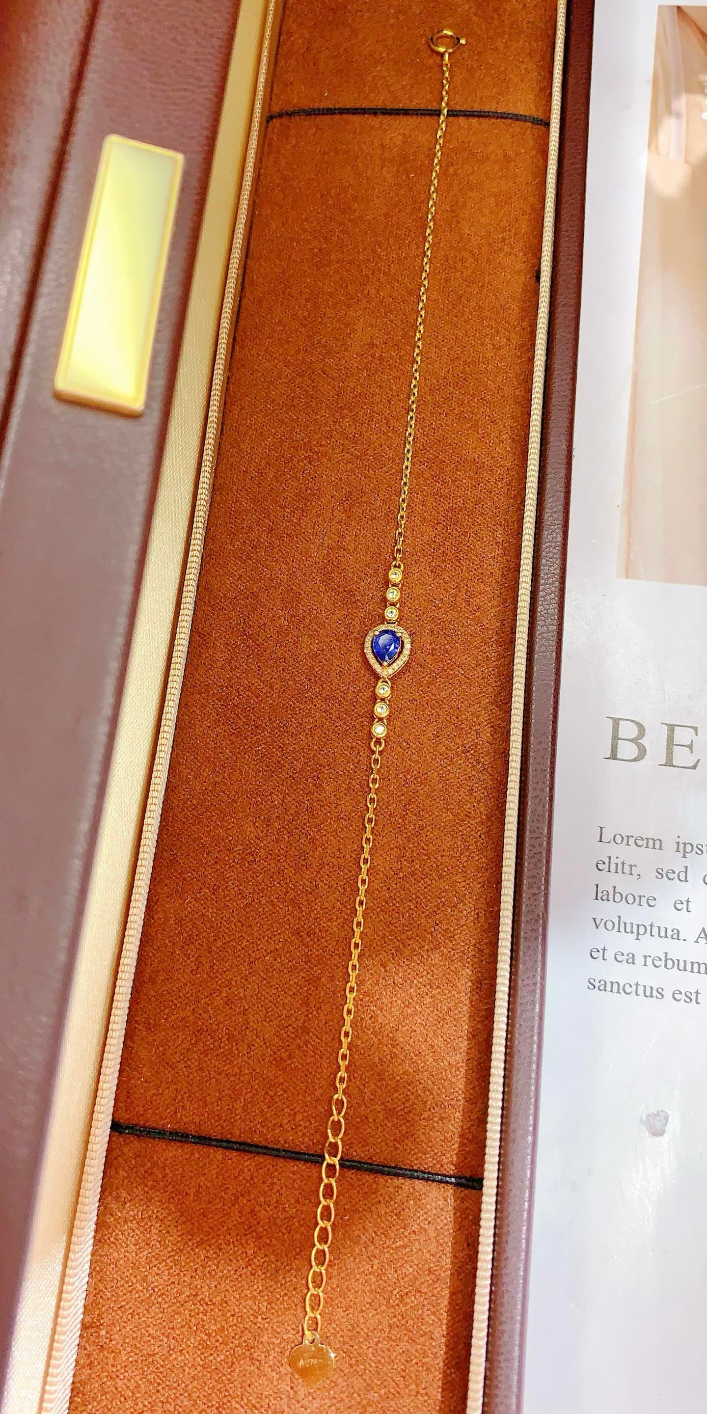 18K Gold Natural Sapphire Bracelet - 7