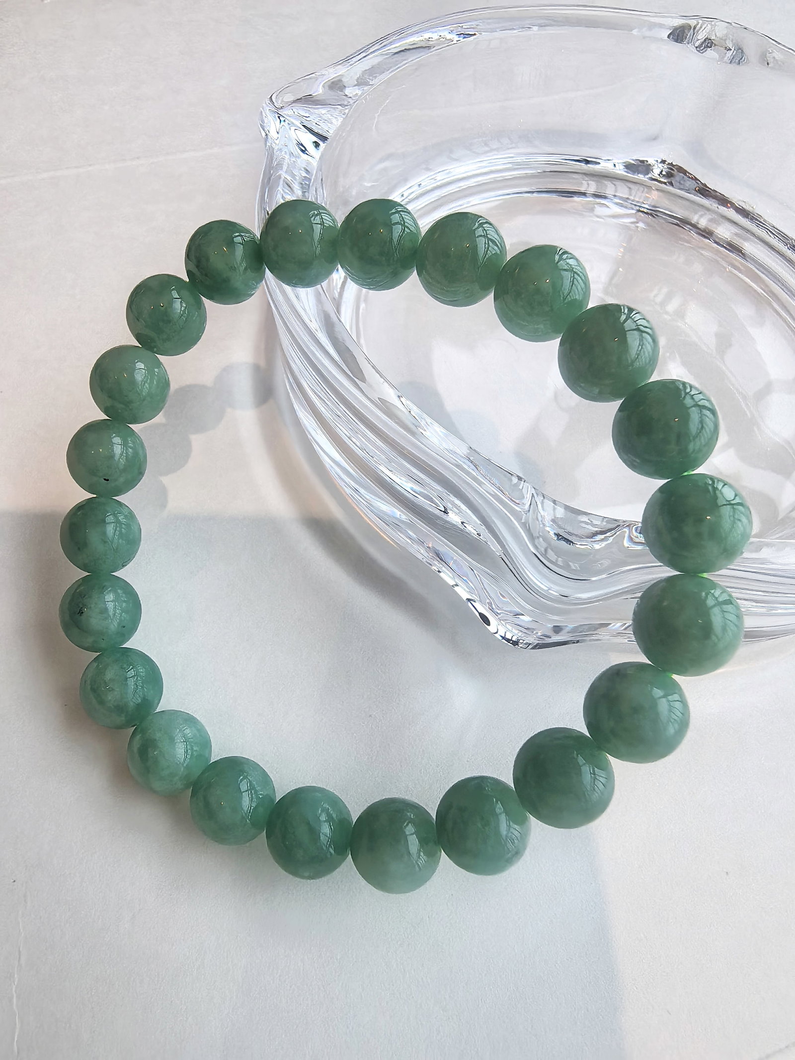 Natural Jadeite Bracelet 12-13mm A Grade Green Jade Jewelry - 3