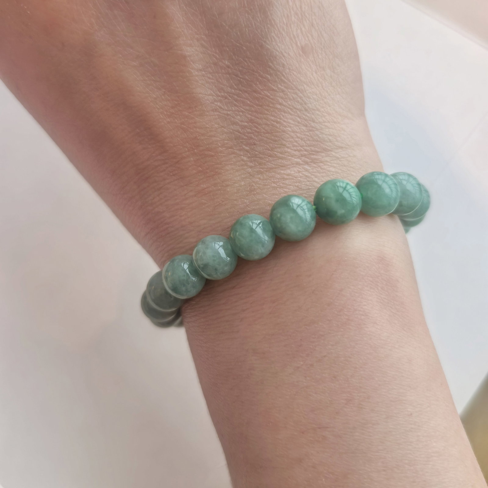 Natural Jadeite Bracelet 12-13mm A Grade Green Jade Jewelry - 5