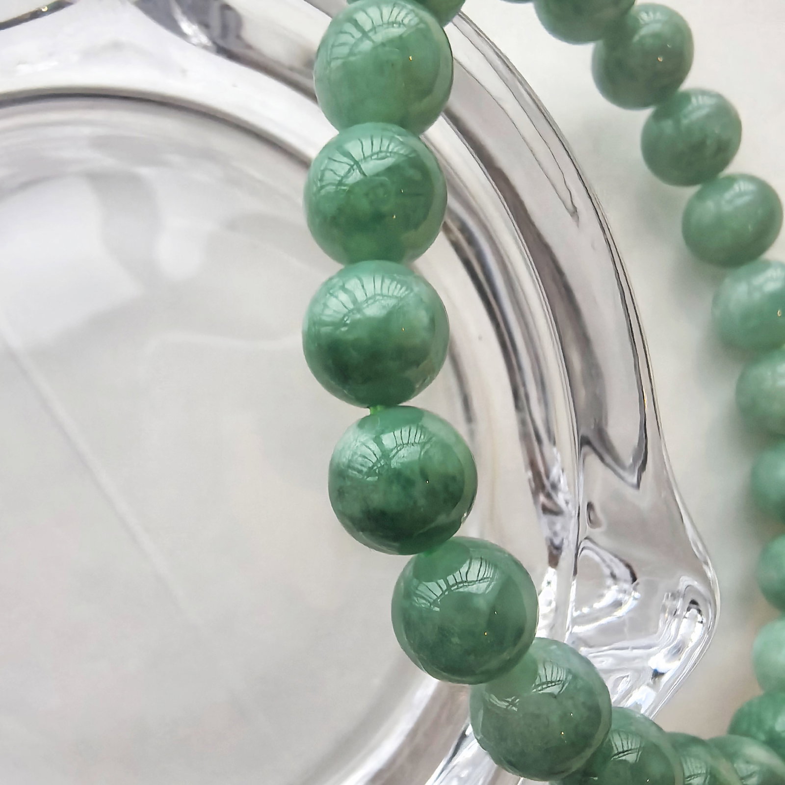Natural Jadeite Bracelet 12-13mm A Grade Green Jade Jewelry - 6