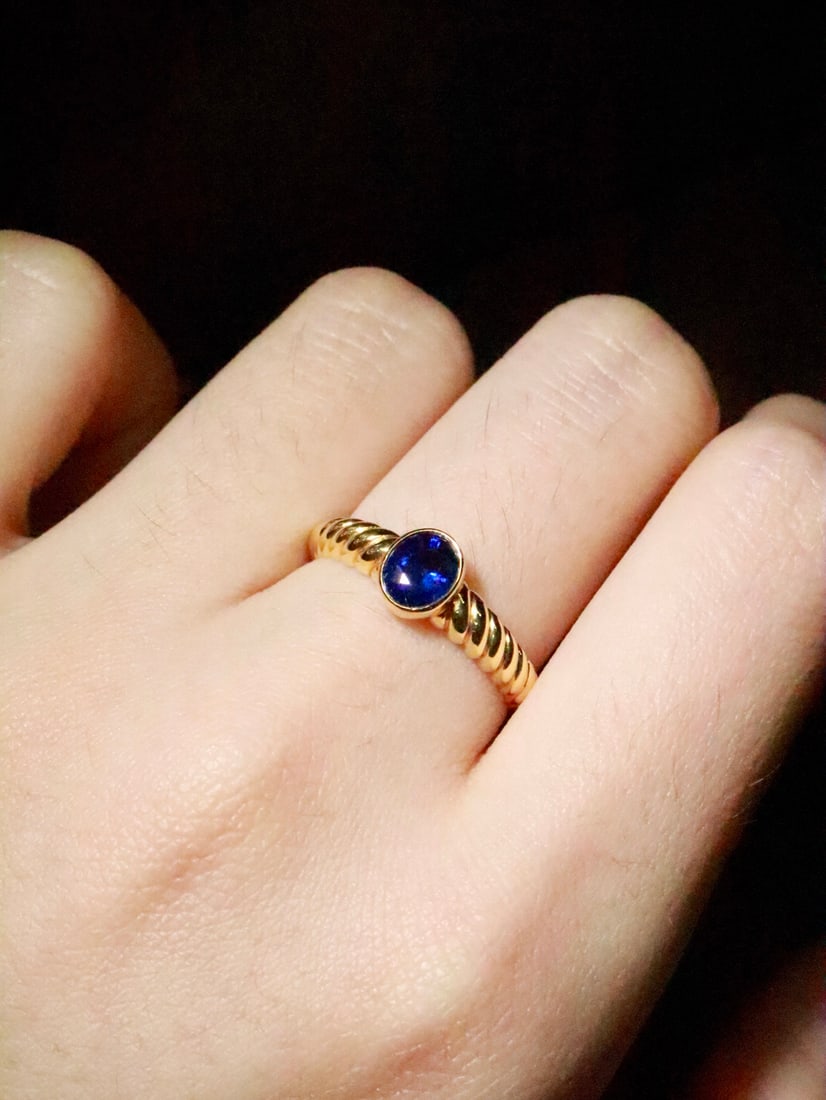 18K Gold Natural Sapphire Ring - 6
