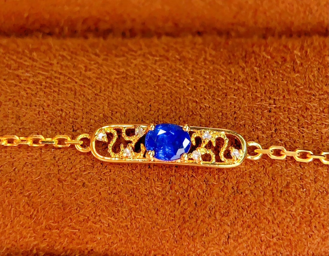 18K Gold Natural Sapphire Bracelet - 2