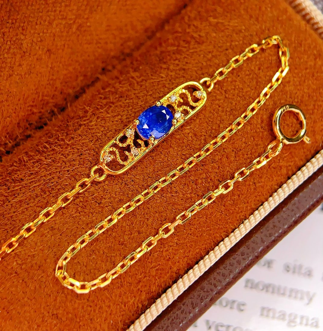18K Gold Natural Sapphire Bracelet - 3