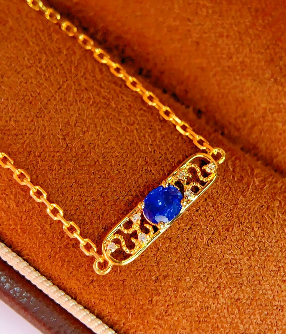 18K Gold Natural Sapphire Bracelet - 4
