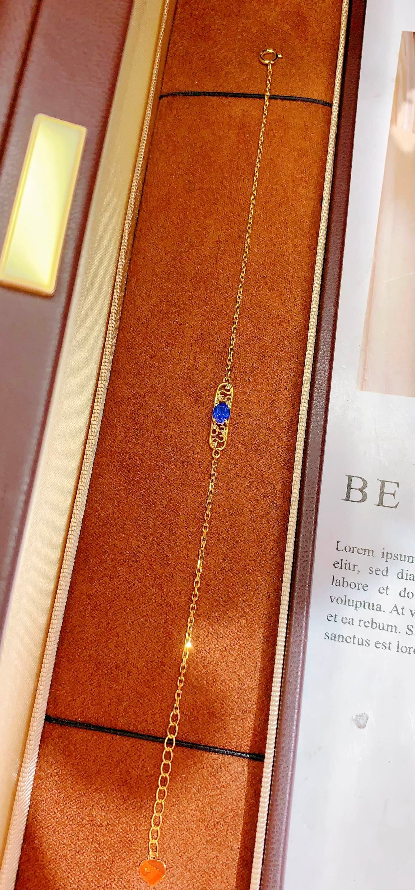 18K Gold Natural Sapphire Bracelet - 7