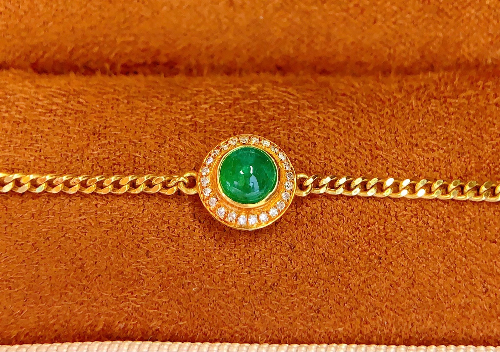 18K Gold Natural Emerald Bracelet - 5