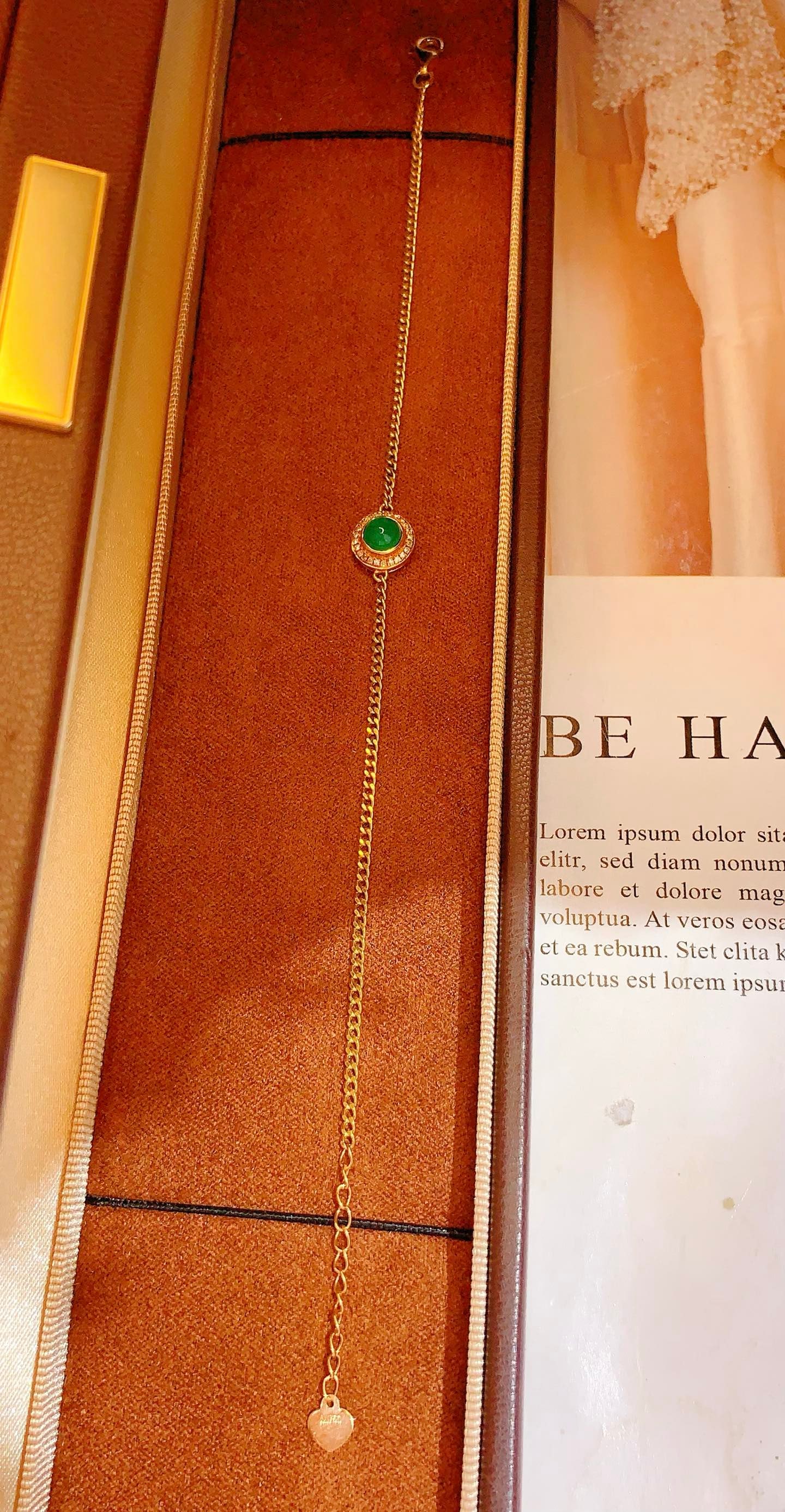 18K Gold Natural Emerald Bracelet - 6