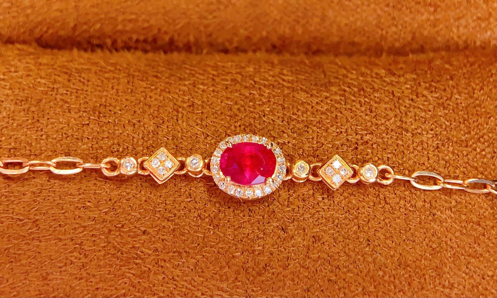 18K Gold Natural Ruby Bracelet - 2