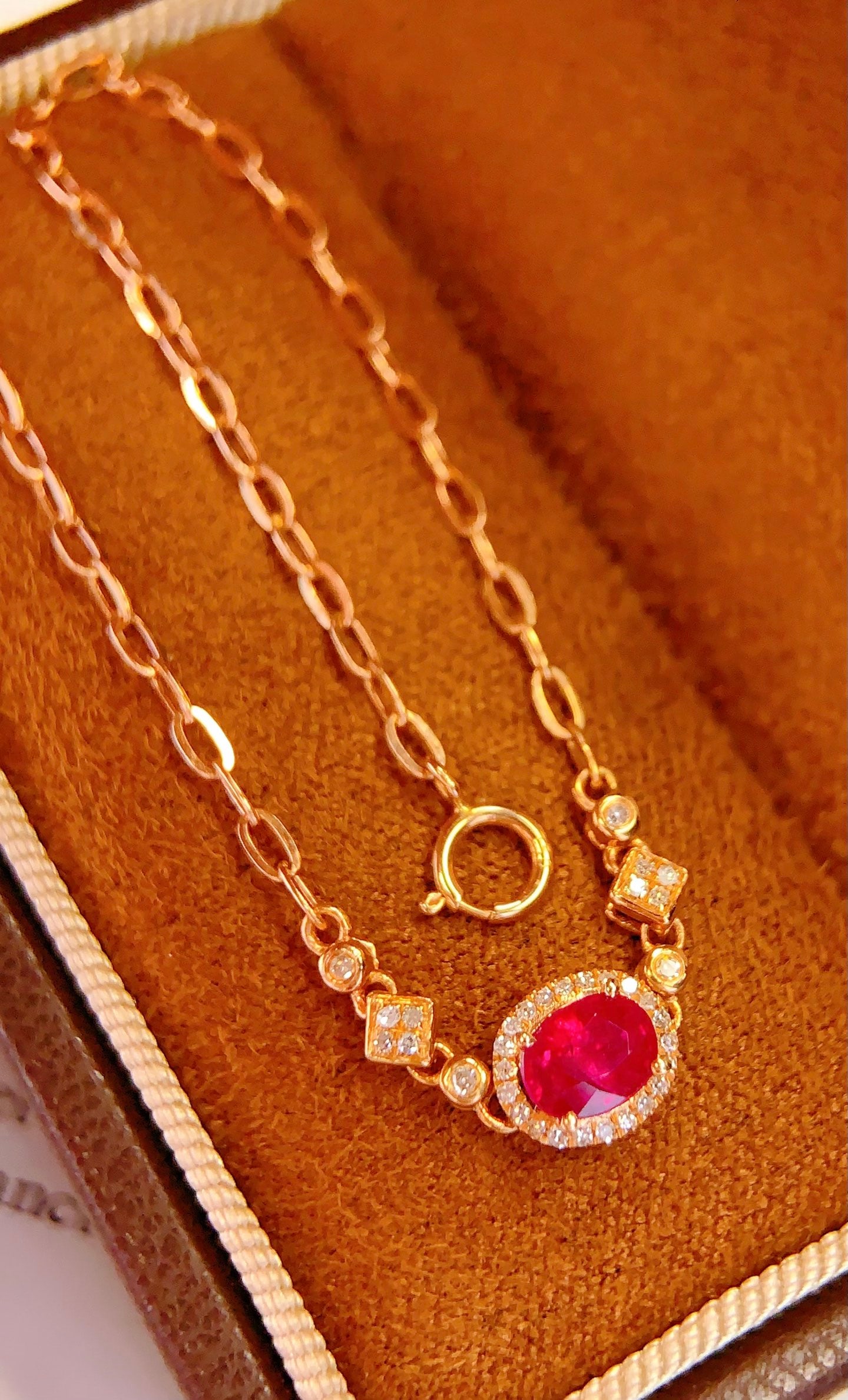 18K Gold Natural Ruby Bracelet - 3