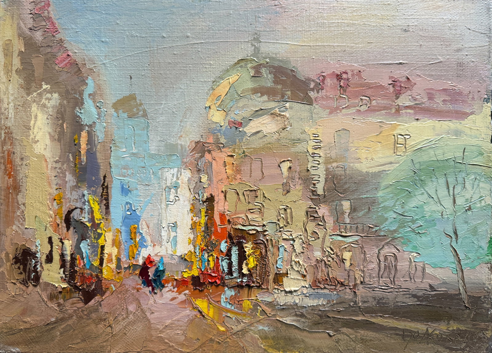 Oil painting with frame Heat in the city K. Leonid (1 of 12)