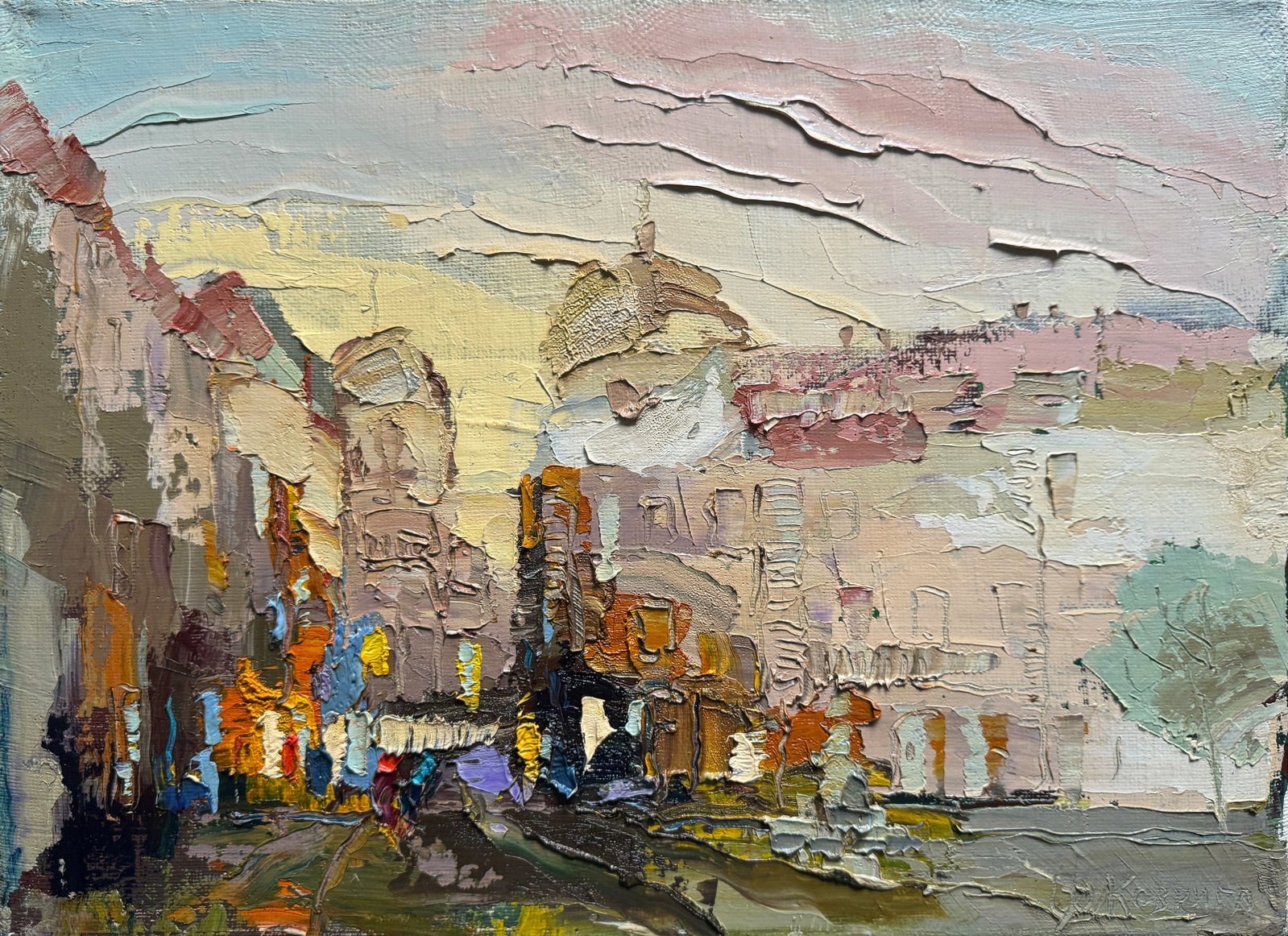 Oil painting with frame Lviv market square K. Leonid: Title: Oil painting with frame Lviv market square K. Leonid Description: 844KK Painter: K. Leonid Size: 40x55 cm/ 15.75x21.65 inches Components: oil, canvas Original painting CONDITION: exellent ERA:2