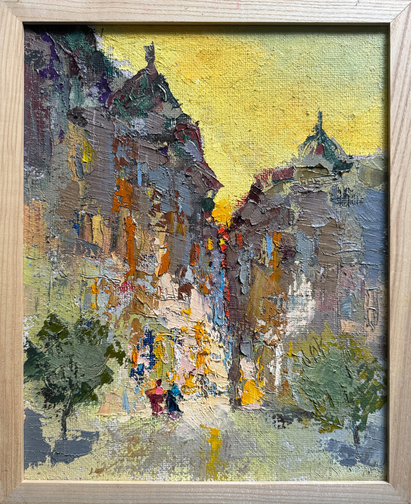 Oil painting with frame Evening K. Leonid: Title: Oil painting with frame Evening K. Leonid Description: 871KK Painter: K. Leonid Size: 50x40 cm/ 19.68x15.74 inches Components: oil, canvas, fiberboard Original painting CONDITION: exellent ERA: