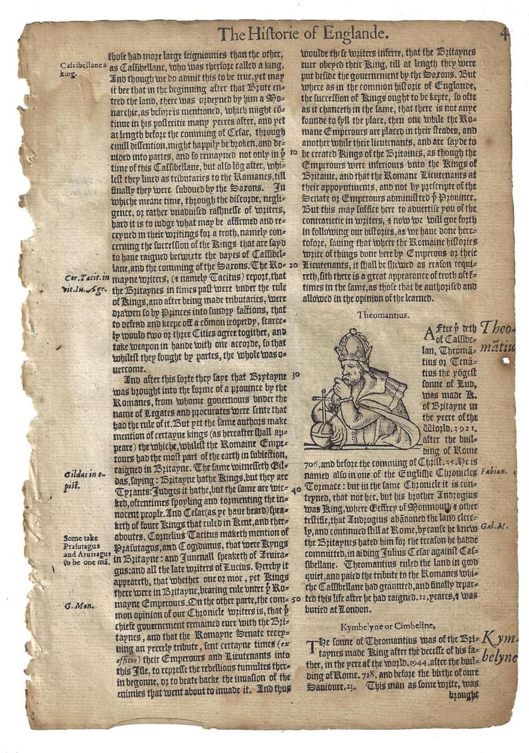 1577 Leaf Woodcut of Army and Roman Rule - 2