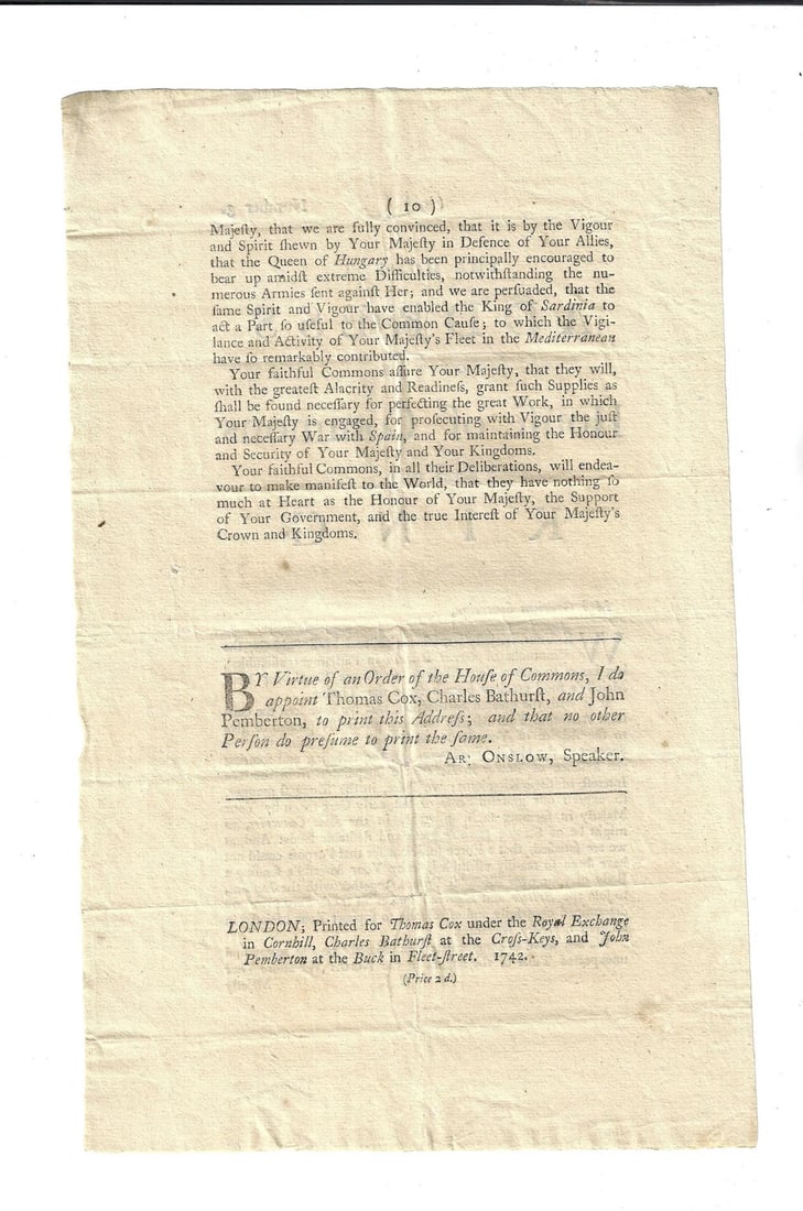1742 English Address to King Austria Hungary - 2