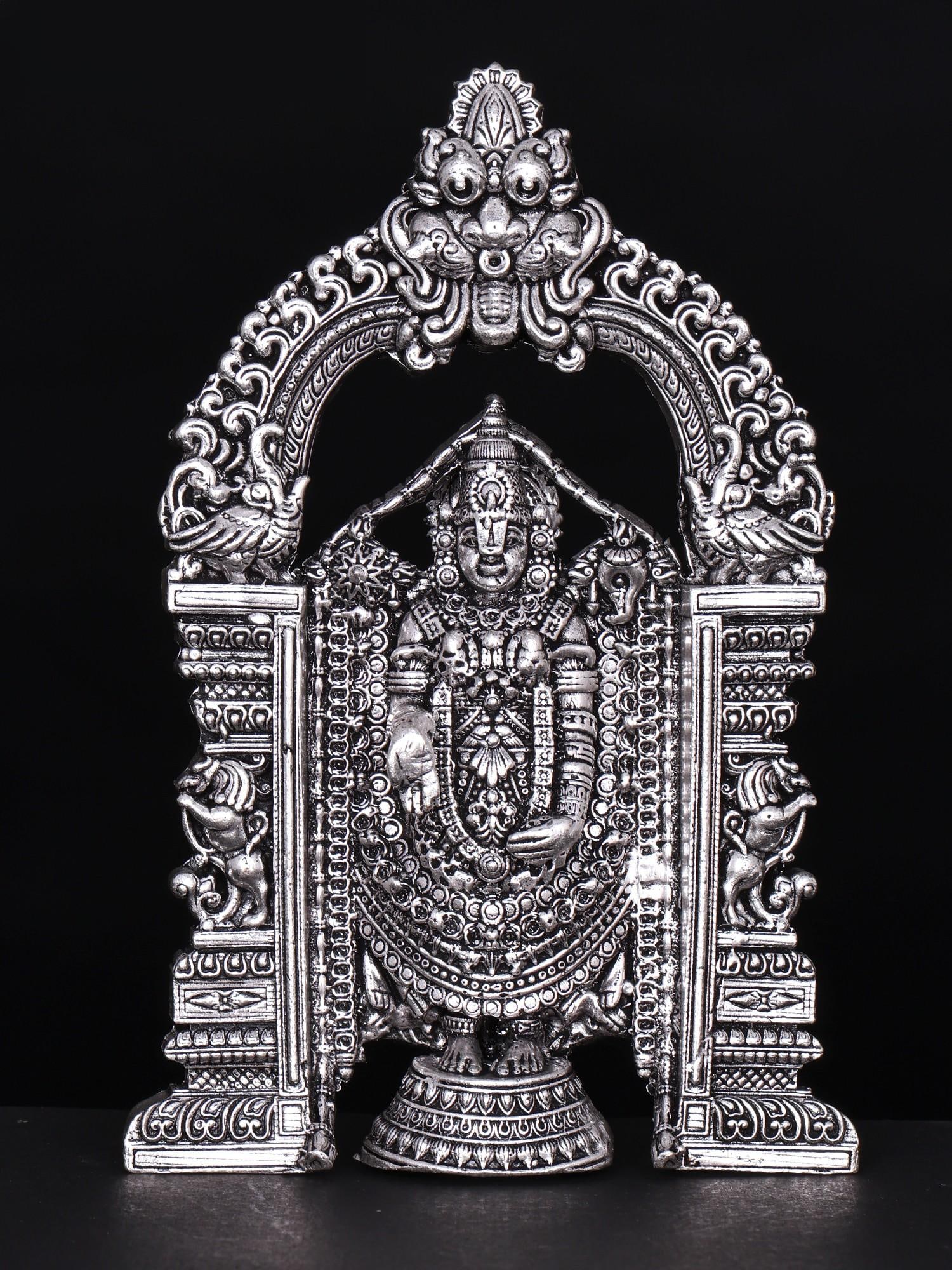 5" Small Fine Quality Tirupati Balaji (Venkateshvara) Brass Statue: Title: 5" Small Fine Quality Tirupati Balaji (Venkateshvara) Brass Statue Description: Tirupati Balaji is one of the holiest temples in the world. The temple is located on the seventh peak of the R