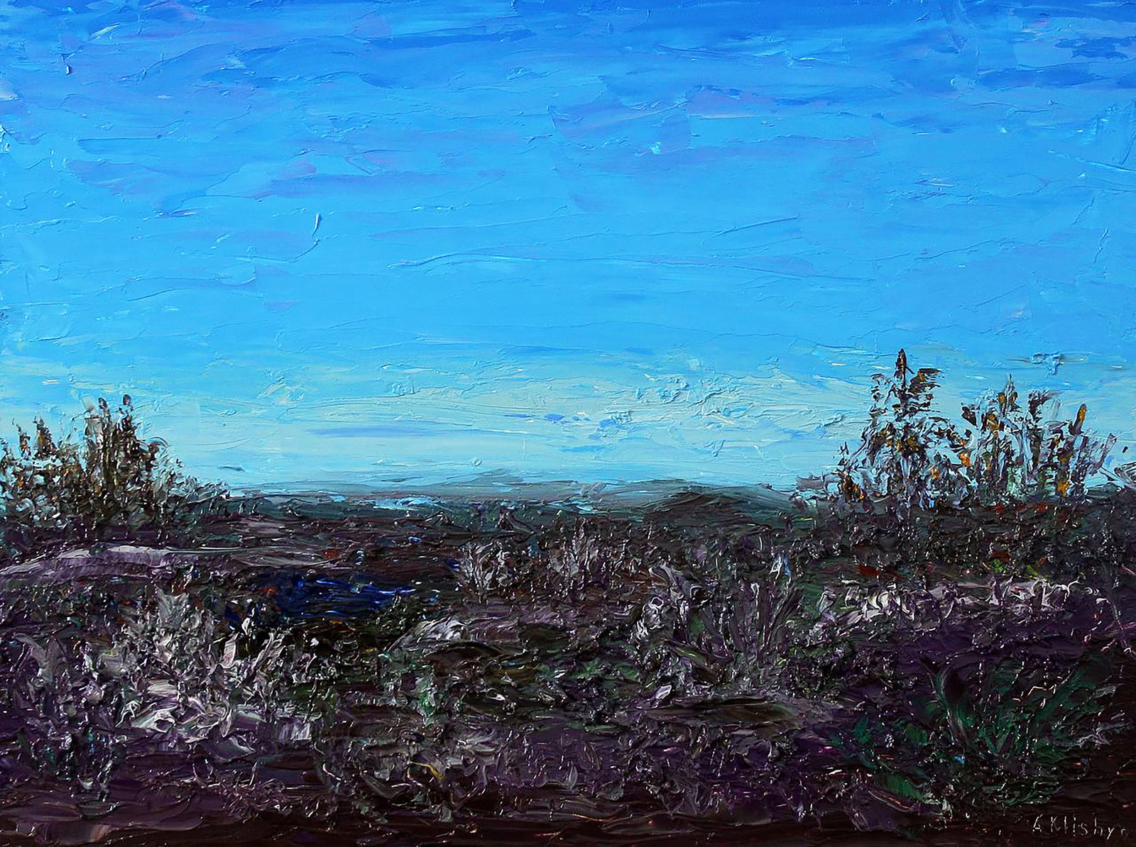 Oil painting Landscape history Andriy Klishyn: Title: Oil painting Landscape history Andriy Klishyn Description: 33KLISH Painter: Andriy Klishyn Size: 30x40 cm/11.81x15.74 inches Components: oil, dvp Original painting CONDITION: excellent ARTIST: 