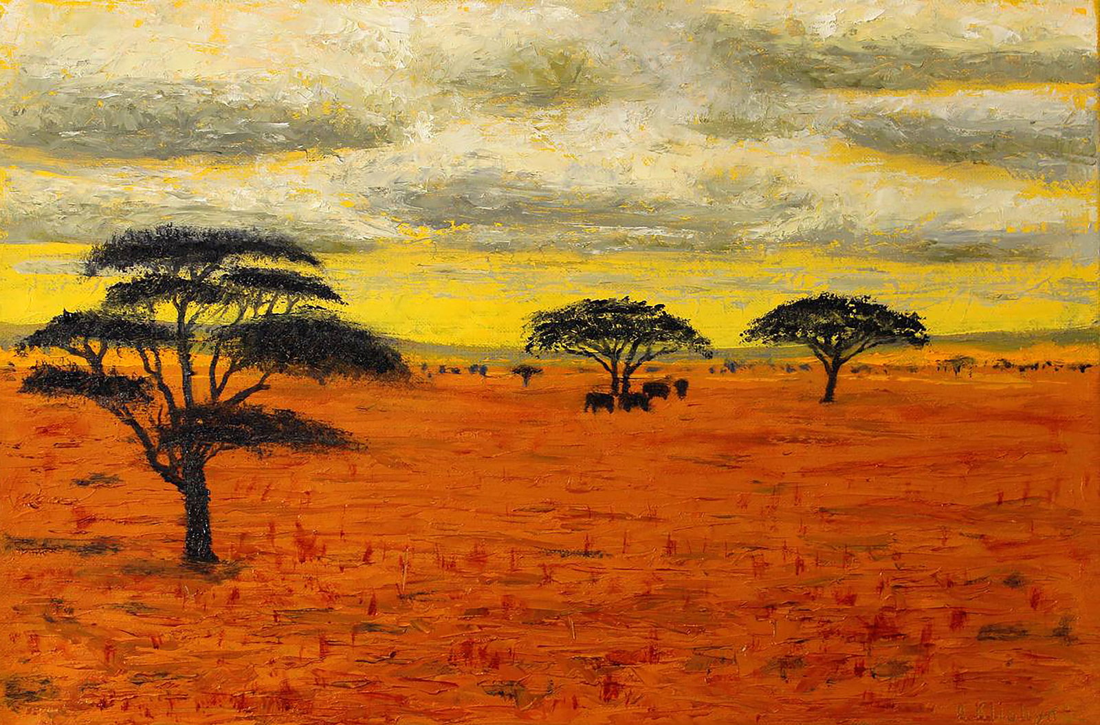 Oil painting Savannah Andriy Klishyn: Title: Oil painting Savannah Andriy Klishyn Description: 72KLISH Painter: Andriy Klishyn Size: 45x60 cm/17.71x23.62 inches Components: oil, canvas Original painting CONDITION: excellent ARTIST: Born o