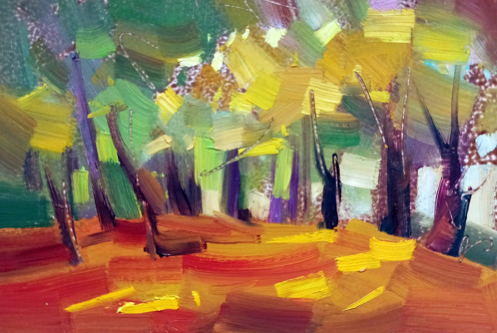 Oil painting Autumn sheds its leaves Viktor Khadzhinov (1 of 5)