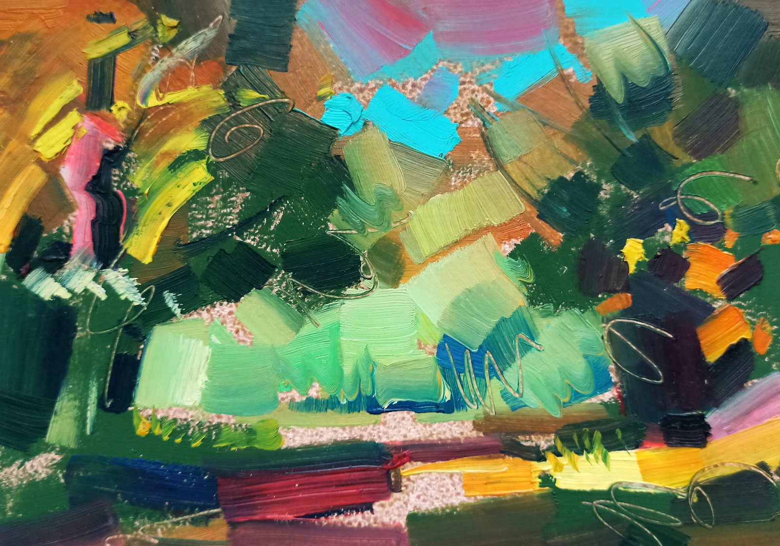 Oil painting Jogging through the forest Viktor Khadzhinov (1 of 5)