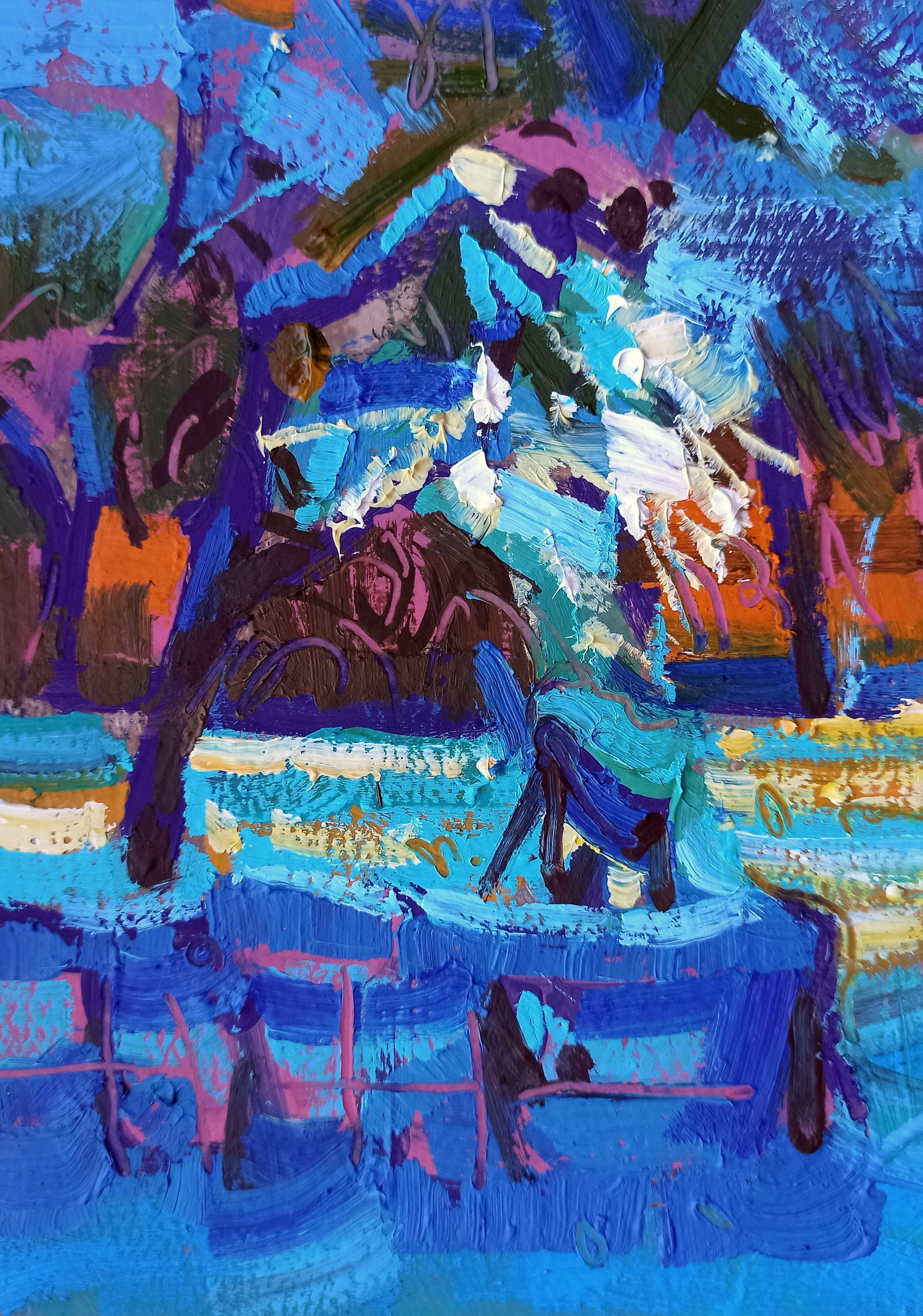 Oil painting Beautiful winter evening Viktor Khadzhinov (1 of 5)