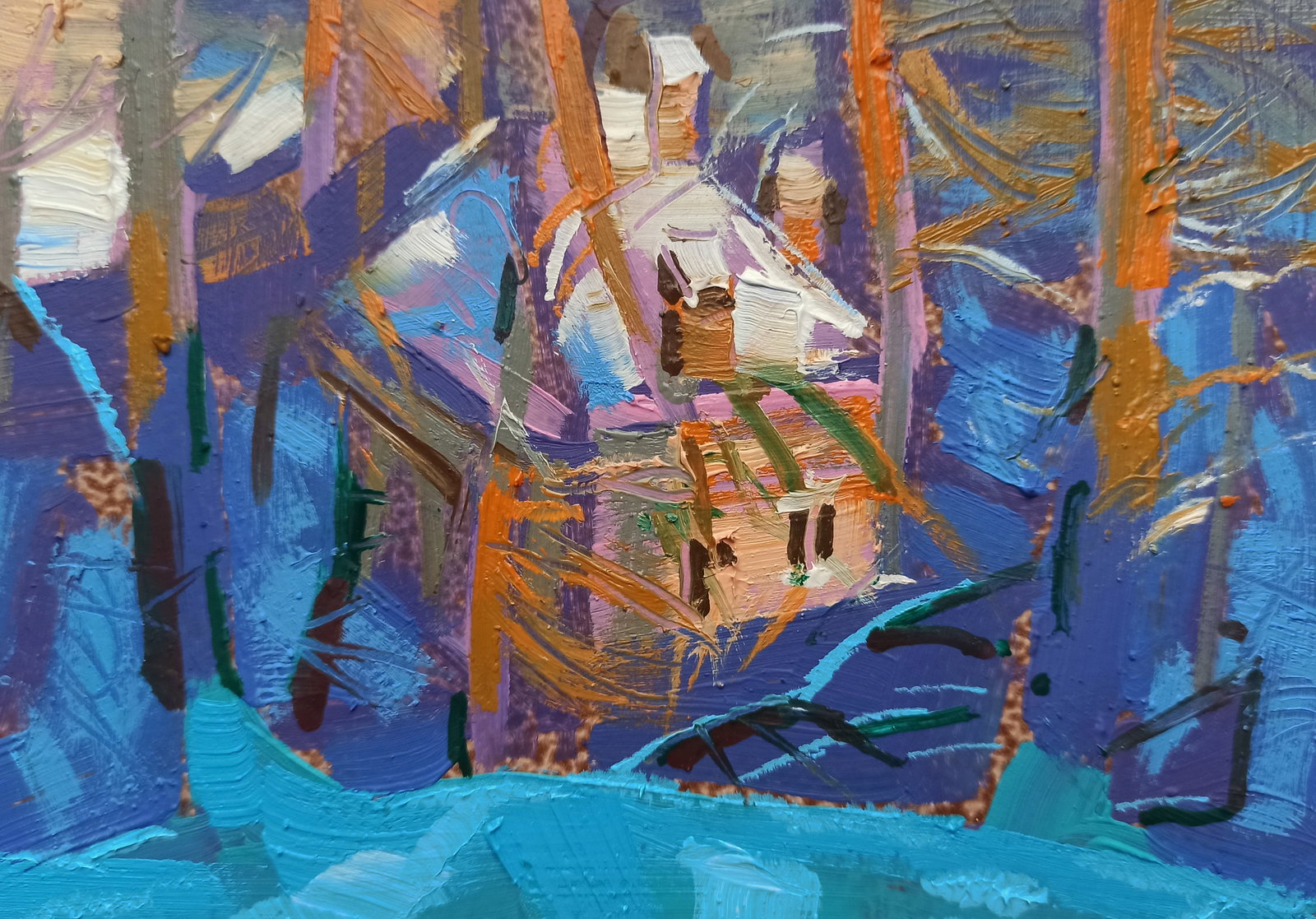 Oil painting In a snowy forest Viktor Khadzhinov (1 of 5)
