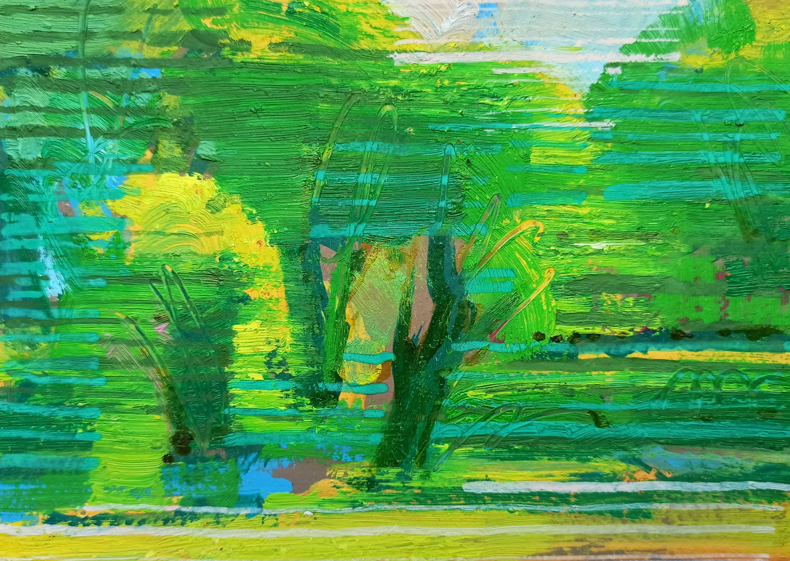 Oil painting Bright sunny day Viktor Khadzhinov: Title: Oil painting Bright sunny day Viktor Khadzhinov Description: 79KHADZ Painter: Viktor Khadzhinov Size: 16x12 cm/6.29x4.72 inches Components: oil, cardboard Original painting CONDITION: excellent
