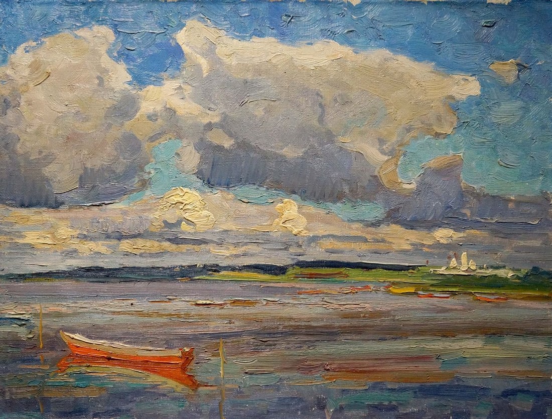Oil painting Before the storm Sevastyanov Viktor Grigorievich: Title: Oil painting Before the storm Sevastyanov Viktor Grigorievich Description: No. Verns 762 *** ABOUT THIS PAINTING *** * TITLE: "Before the storm" * ARTISTS: Sevastyanov Viktor Grigorievich * SIZ