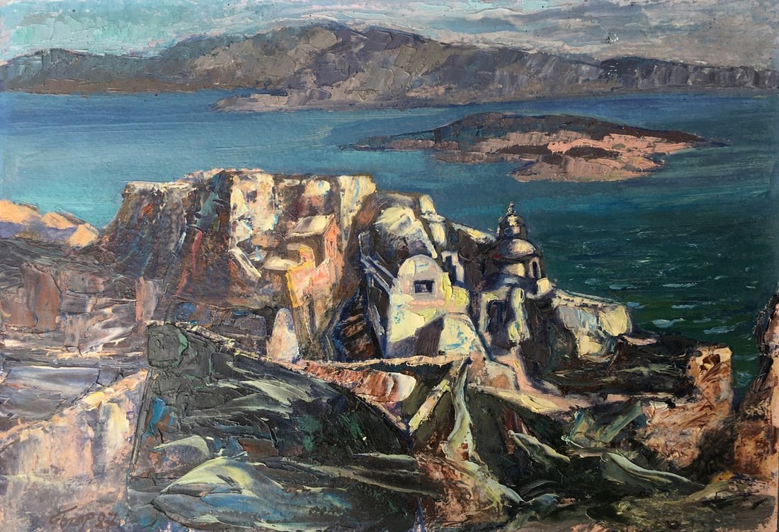 Oil painting Greece Batrakov Vladimir Grigorievich: Title: Oil painting Greece Batrakov Vladimir Grigorievich Description: No. AAA2403 *** ABOUT THIS PAINTING *** * TITLE: "Greece" * ARTISTS: Batrakov Vladimir Grigorievich * SIZE: 35x50 cm/'13.77x19.68