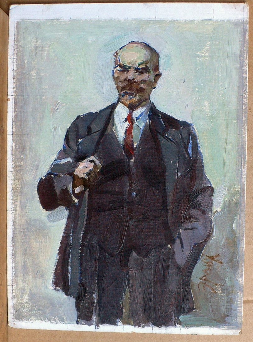Oil painting Lenin Erlikh Vladimir Isaakovich: Title: Oil painting Lenin Erlikh Vladimir Isaakovich Description: No. Kork 15 *** ABOUT THIS PAINTING *** * TITLE: "Lenin" * ARTISTS: Erlikh Vladimir Isaakovich * SIZE: 32x24 cm/'12.59x9.44 inches' * 