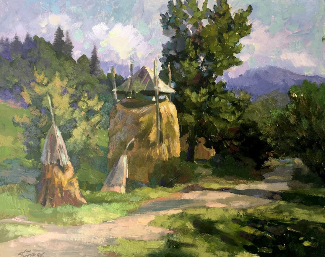 Oil painting On the outskirts Batrakov Vladimir Grigorievich: Title: Oil painting On the outskirts Batrakov Vladimir Grigorievich Description: No.AAA2408 *** ABOUT THIS PAINTING *** * TITLE: "On the outskirts" * ARTISTS: Batrakov Vladimir Grigorievich * SIZE: 40